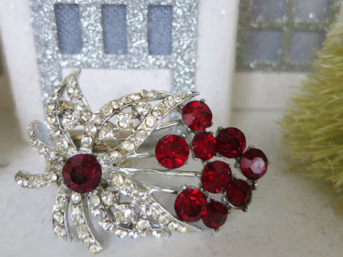 Red Rhinestone Statement Ring