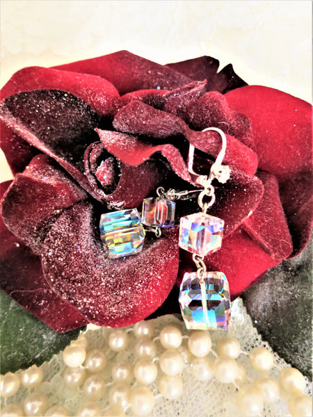 Swarovski Crystal Cube Earrings