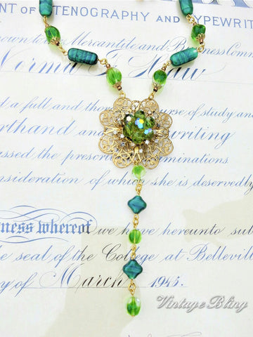 Fabulous Long Green Necklace