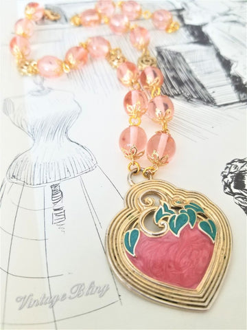 Strawberry Heart Necklace