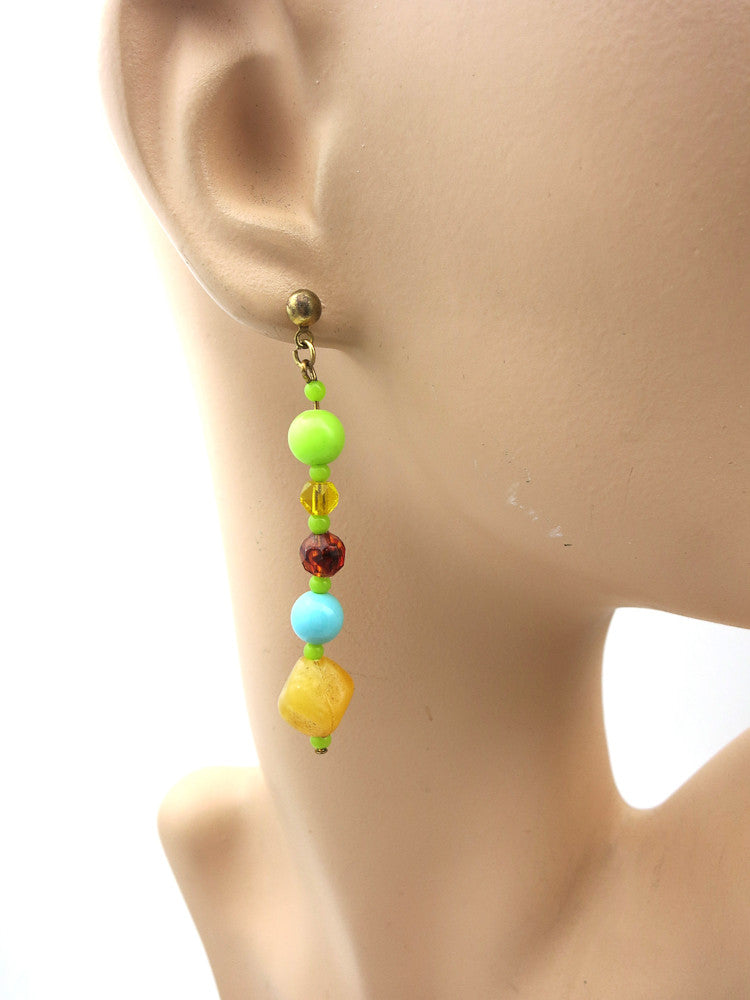 Turquoise and Green Earrings
