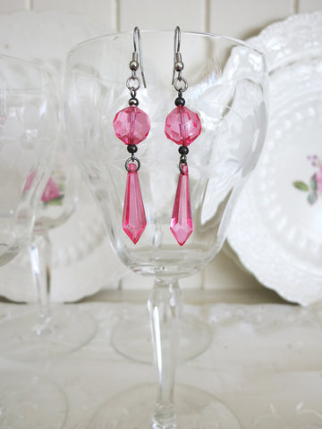 Pink Teardrop Earrings