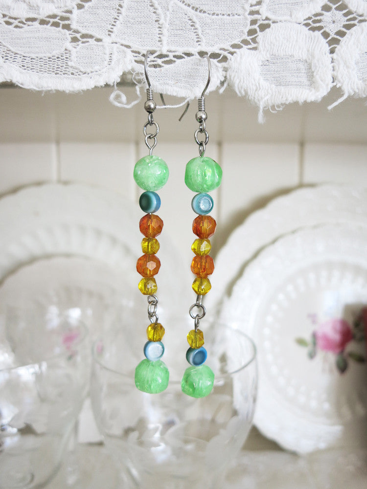 Mint and Butterscotch Earrings