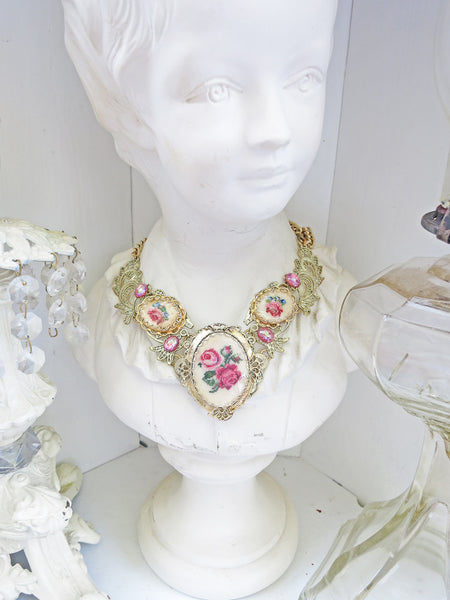 So Pretty Petit Point Filigree Collar/ Necklace