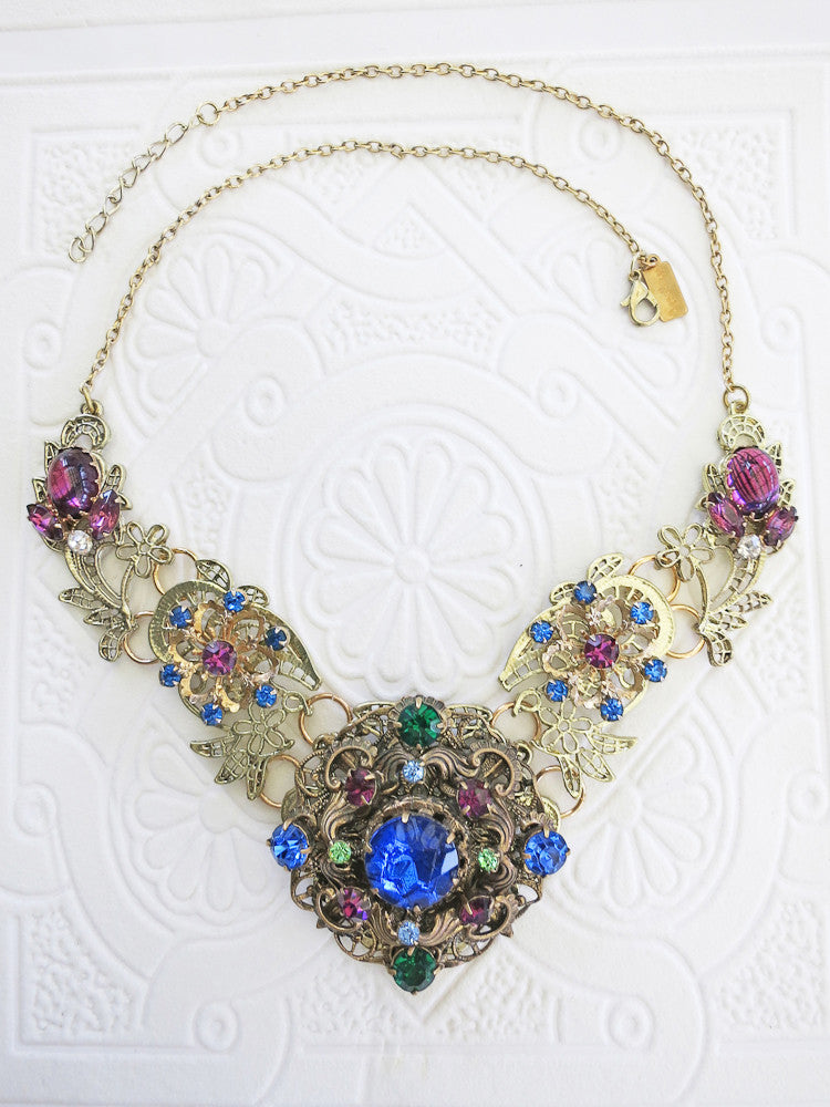 Royal Blue and Purple Statement Collar/Necklace