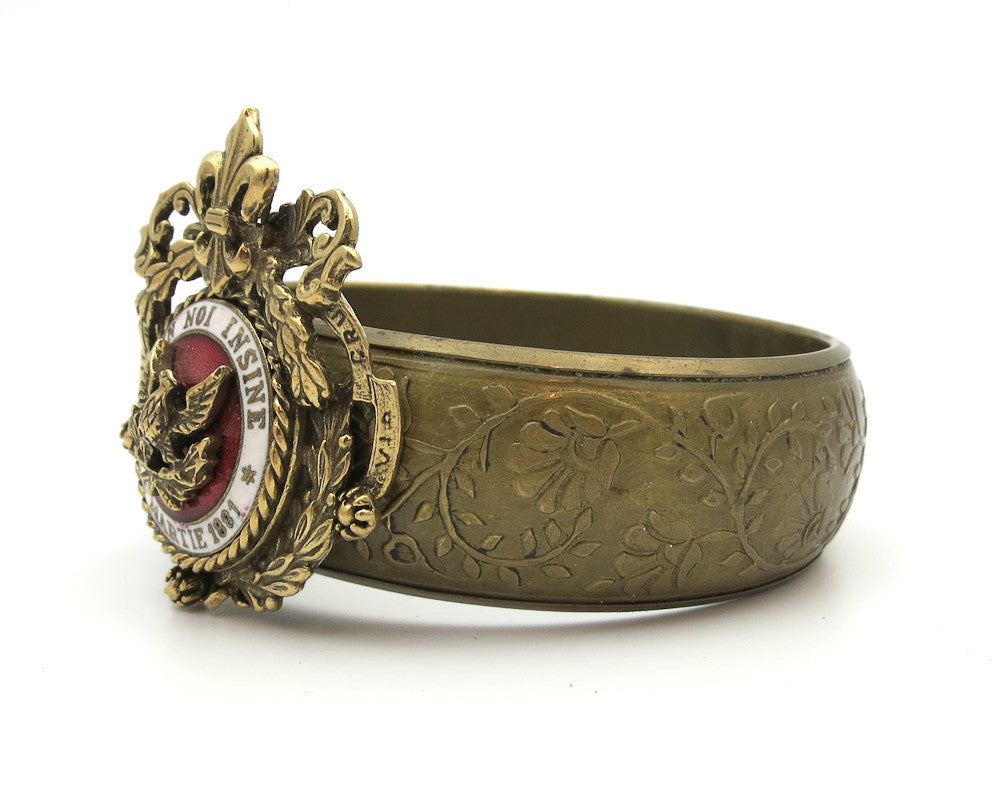 Cuff With Vintage Romanian Military Pin