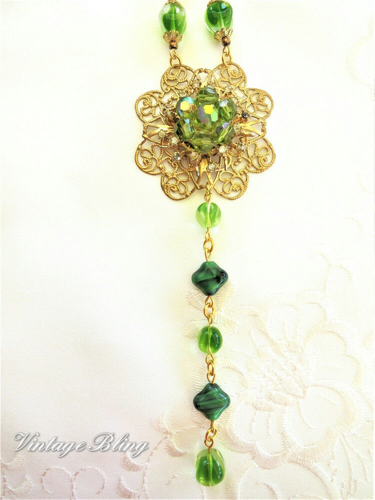 Fabulous Long Green Necklace