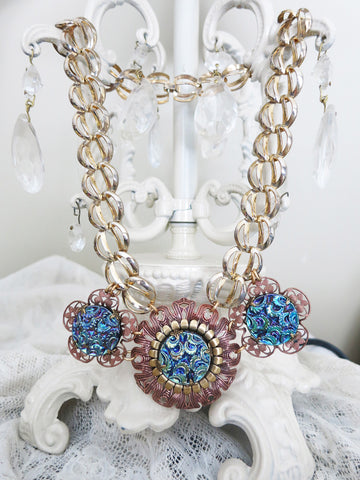 Copper and Gold Chunky Statement Necklace