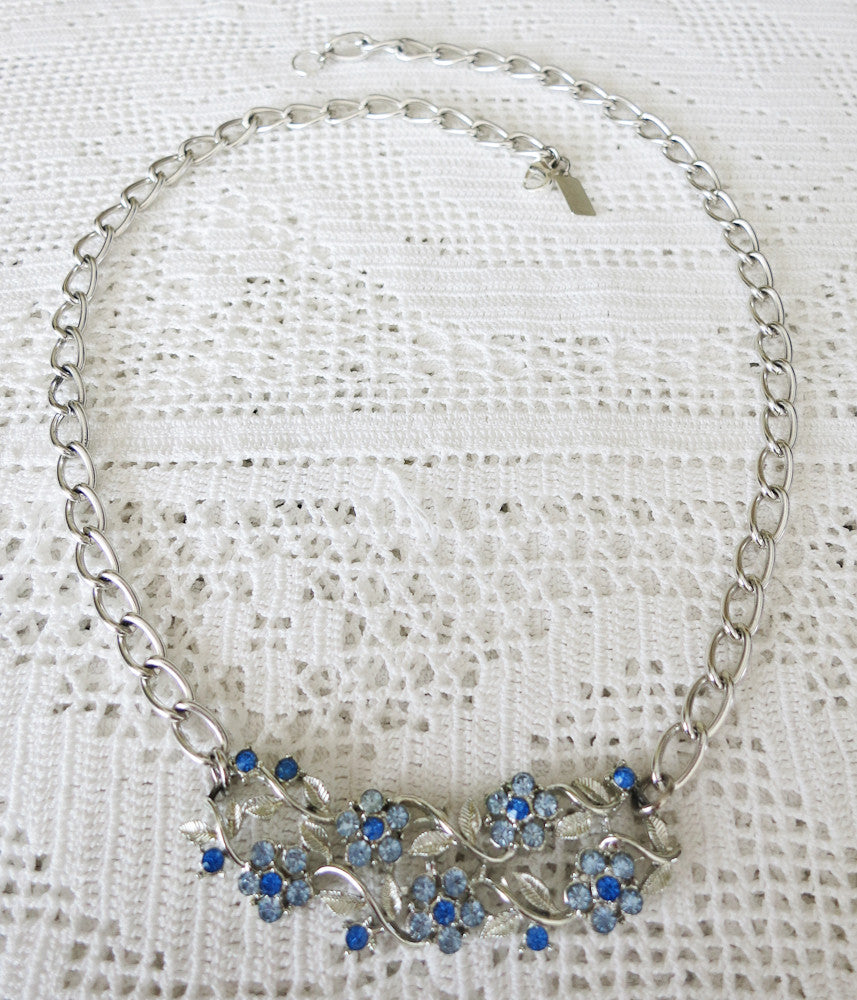 Pretty Silver and Blue Necklace