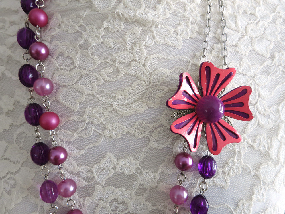 Purple Flower Necklace