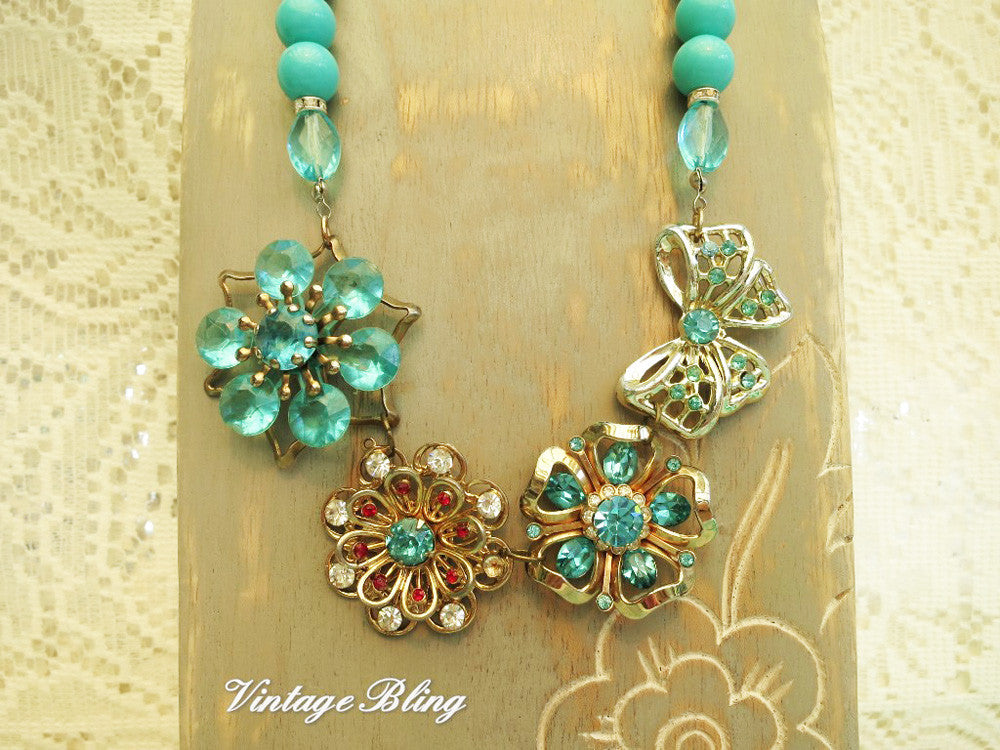 Turquoise Flower Necklace