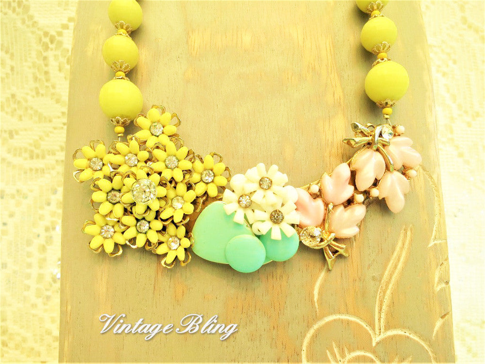Yellow Collage Necklace