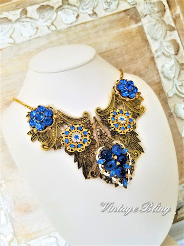 Gorgeous Blue Bib Necklace