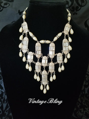 Cascading Pearls Statement Necklace