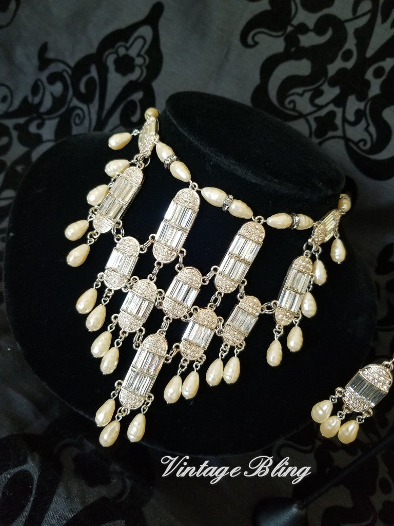 Cascading Pearls Statement Necklace