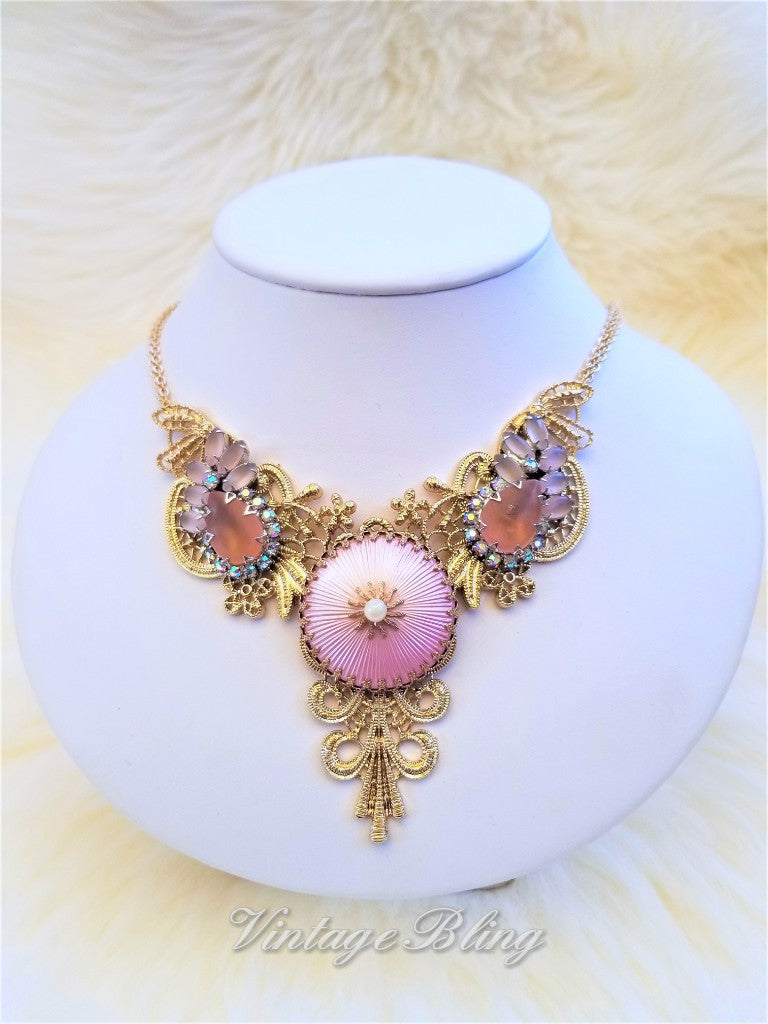 Hot Pink Statement Necklace Jewelry Set, Chunky Jewelry Big Beaded 1 S –  Polka Dot Drawer
